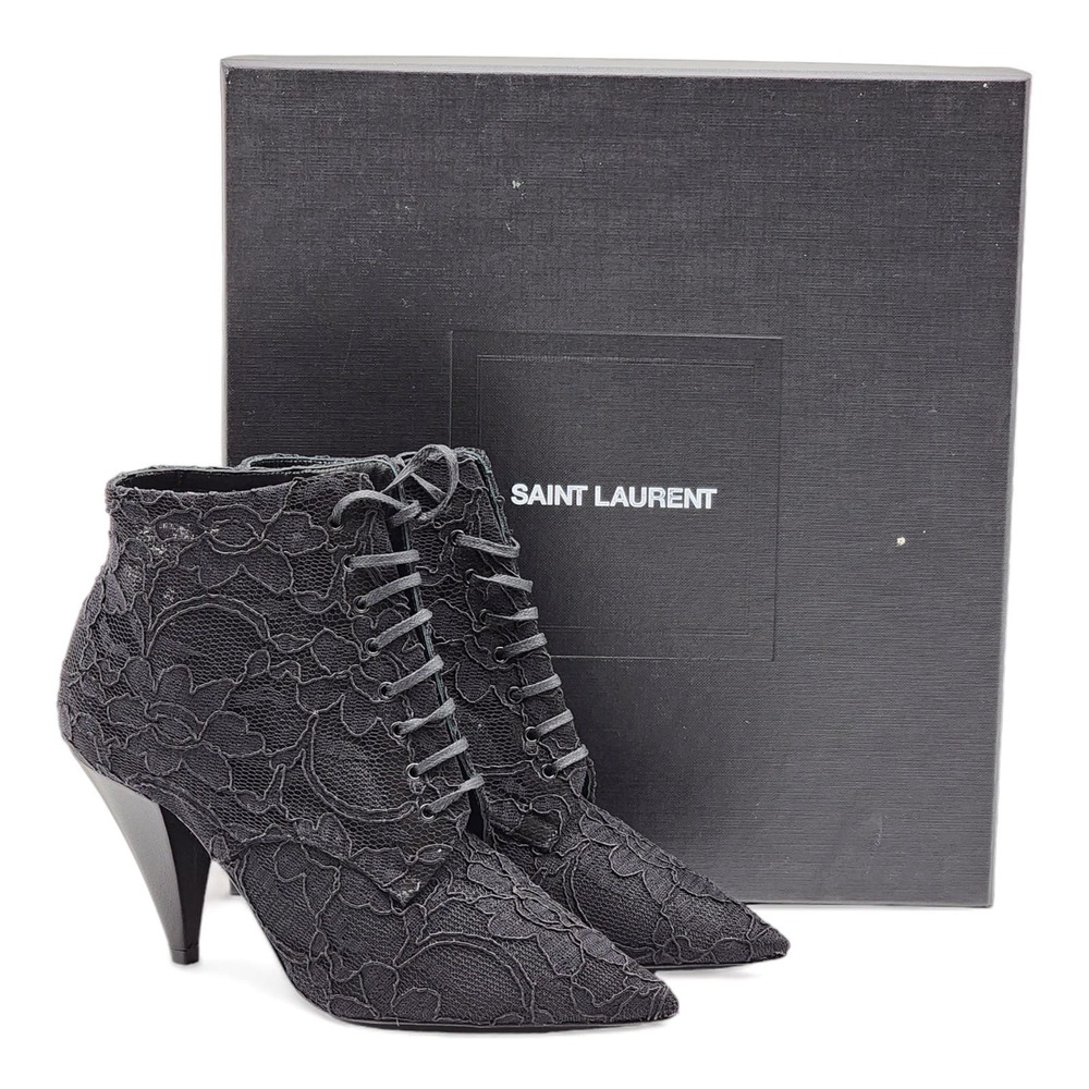 Saint Laurent Paris Kiki Lace Boots | Black | NEW $990